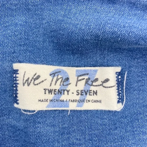 Free People Penny Flare Jeans Womens 27 Blue Crossover Waist Bell Bottom Denim - Picture 3 of 13